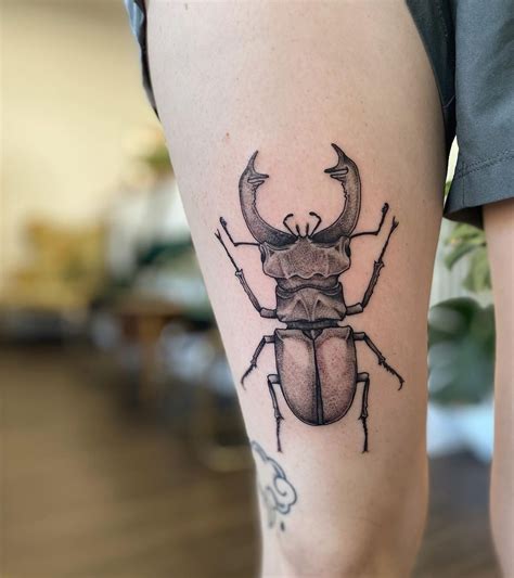 Micah Tattoos- Books open 8/8 on Instagram: “Lil blackwork stag beetle ...