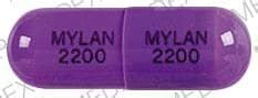 Pill Finder: MYLAN 2200 MYLAN 2200 Purple Capsule-shape - Medicine.com