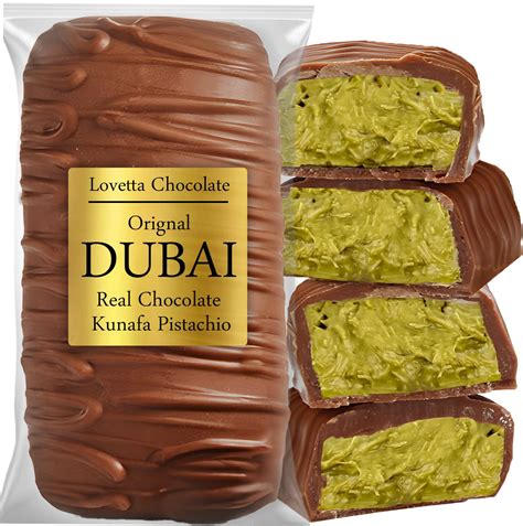 Amazon.com : Dubai Chocolate Bar Pistachio Knafeh - Luxury Rich Milk Chocolate, Individually ...