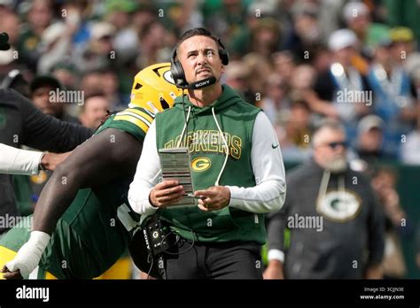 Green Bay Packers head coach Matt LaFleur watches against the Detroit ...