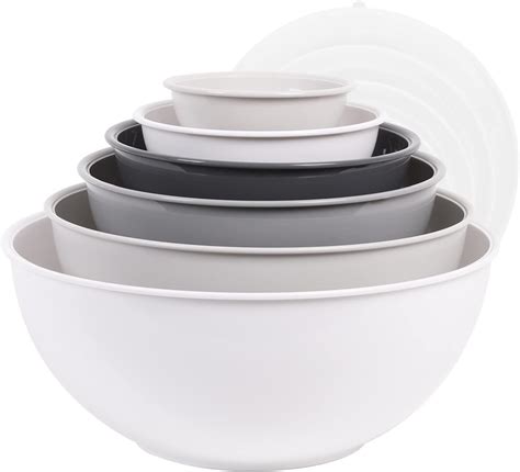 Amazon.com: COOK WITH COLOR Mixing Bowls with Lids - 12 Piece Plastic Nesting Bowls Set includes ...