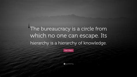 Karl Marx Quote: “The bureaucracy is a circle from which no one can ...