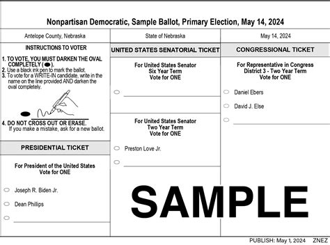 Antelope County Primary Election Sample Ballots - The Elgin Review Online Edition