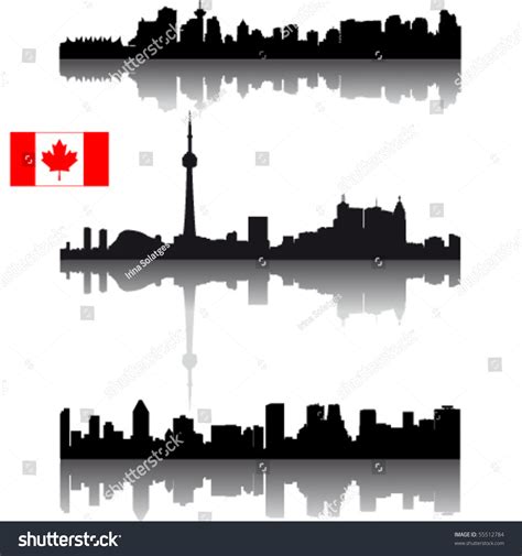 Collection Black Vector Silhouettes Skylines Canadian: Vector có sẵn (miễn phí bản quyền) 55512784