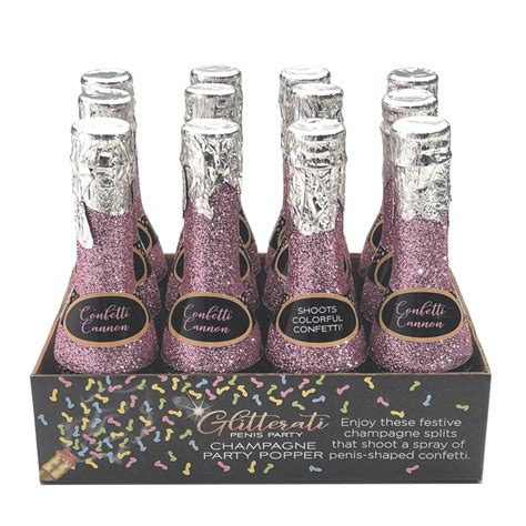 Glitterati Champagne Confetti Poppers - Waterbeds 'n' Stuff
