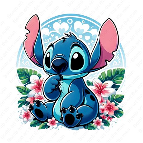 Stitch With Flowers Clipart, Cute Stitch Clipart, Stitch Png ...