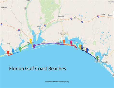 Map Of Beaches Along The Gulf Coast
