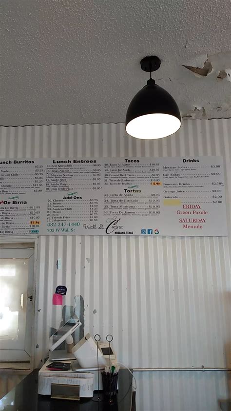 Wall St. Cocina Menu (Updated August 2025)