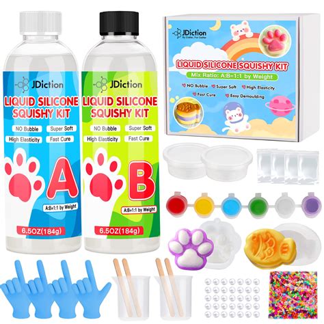 Amazon.com: JDiction Liquid Silicone Squishy Kit, Super Soft Silicone ...