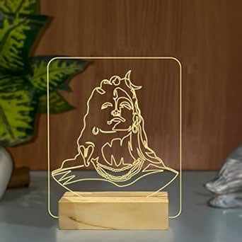 Buy StarLaser 3D Illusion Shiva Adiyogi Acrylic Table lamp Online at ...