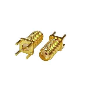 Buy REES52 5PCS SMA Male PCB Panel Edge Mount Plug with 4 Pins Stand ...