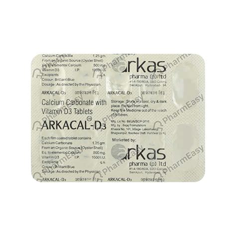 Arkacal D3 Tablet: Uses, Side Effects, Price & Dosage | PharmEasy