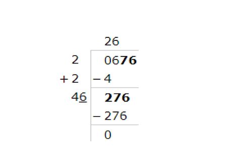 square root of 676 by division method with solutions - Brainly.in