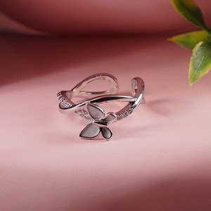 Glamshe Graceful Sterling Silver Open Butterfly Ring for Girls and ...