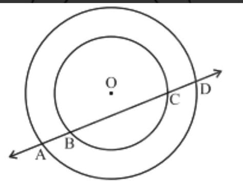 if a line intersects two concentric circles with common centre O, at A ...