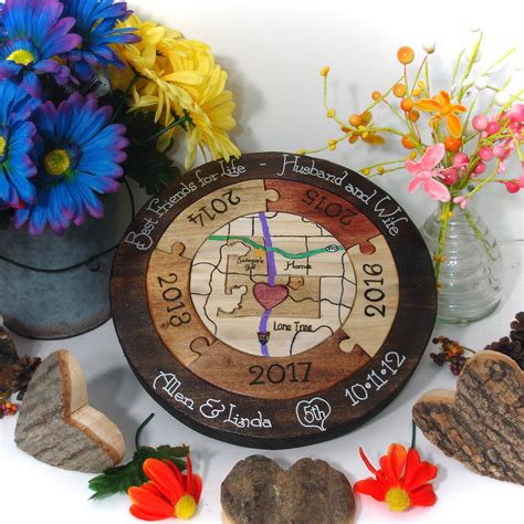 Unique 5th Anniversary Gift Custom Designed Personalized Wooden ...
