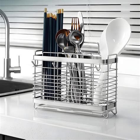 Brayden Studio Utensil Holder, Stainless Steel Utensil Drying Rack With ...