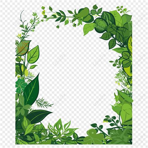 Greenery Border Clipart Green Frame With Flowers And Leaves Cartoon ...