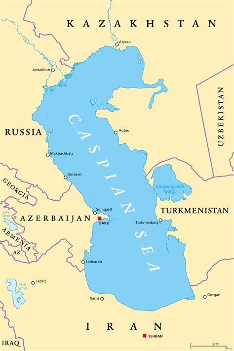 Sea Caspian Map A: Location Map Of The Caspian And Major Rivers