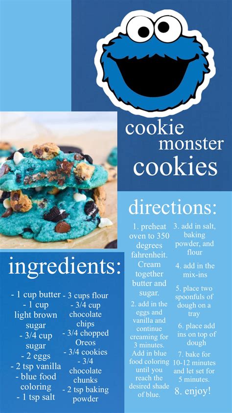Soft & Chewy Cookie Monster Cookies | Monster cookies recipe, Easy ...