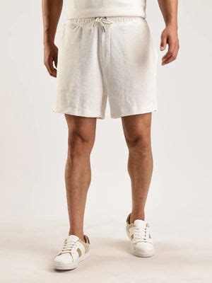 Buy Calvin Klein Relaxed Fit Textured Mid Rise Shorts (XS) Online