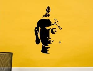 WALL GURU 59.95 cm Lord Buddha Black Wall Decal And Sticker Self ...