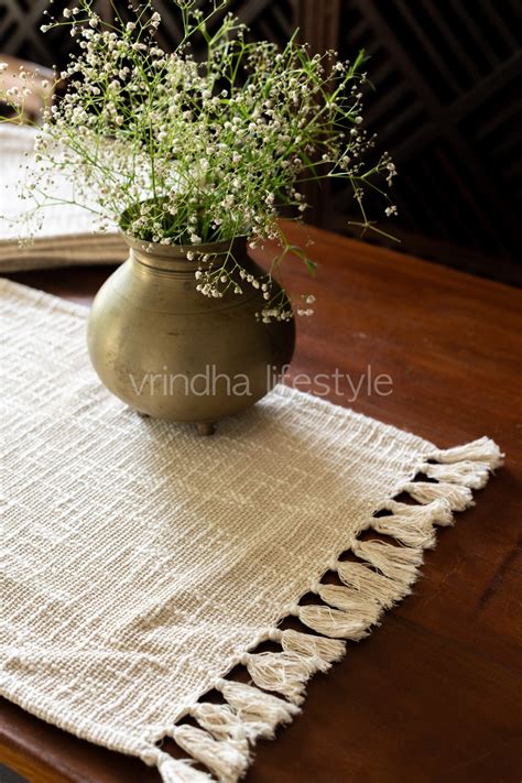 JUTE COTTON Table runner-TNT Fabric -13x60 inches – Vrindha Lifestyle