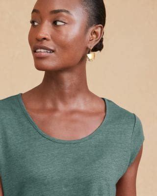 Organic-Linen Cap-Sleeve Tee | Garnet Hill