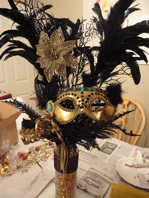 Centerpiece I made for Masquerade Ball. | Masquerade ball | Masquerade ...