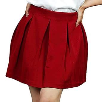 Buy Rajkumari Women's Wine Box Pleated Mini Skirt at Amazon.in