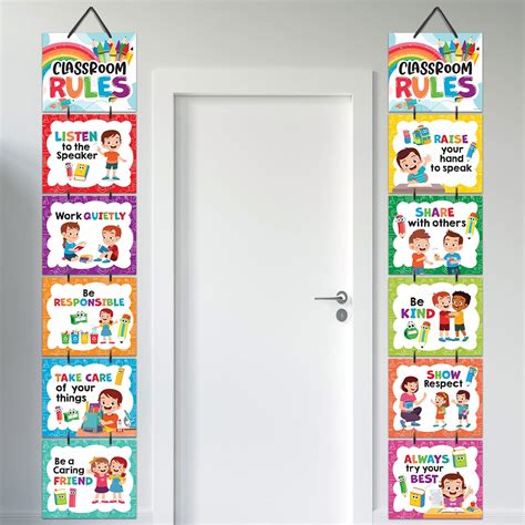 12 Class Rules Poster for Classroom - 12x10in Classroom Rules Poster ...