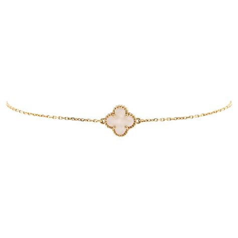 Van Cleef and Arpels Sweet Alhambra Bracelet 18K Yellow Gold and Mother ...