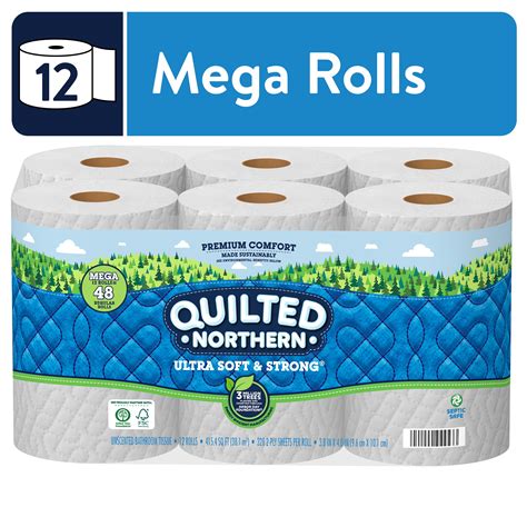 Quilted Northern Ultra Soft & Strong Sustainable Toilet Paper, 12 Mega ...