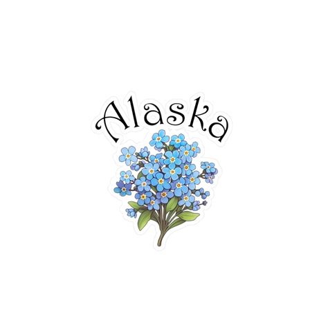 Forget Me Nots, Alaska State Flower Sticker, Kiss-cut Vinyl Decals AK ...