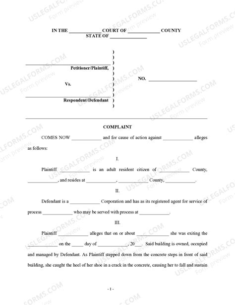 Maine Complaint regarding Fall from Steps | US Legal Forms