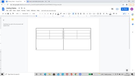 How to Add Tables Side by Side in Google Docs?