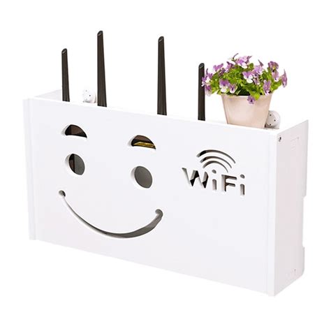Supvox® Wall-Mount Router Holder Box, Fashion Cutout Smiley Face ...