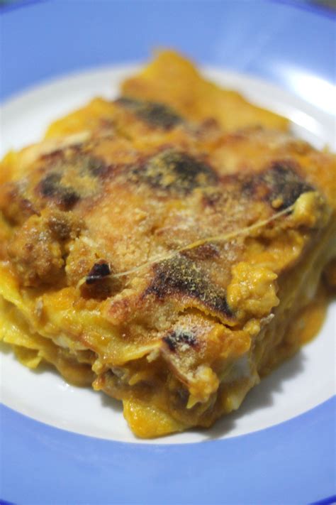 Lasagne al forno con crema di zucca e polpettine   Le  
