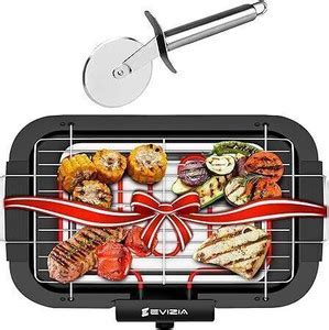 EVIZIA Electric Barbecue Grill Smokeless Portable Adjustable ...