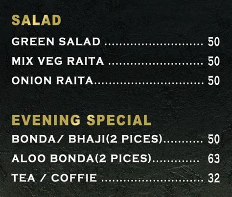 Menu at Akar Imperial Restaurant, Chennai