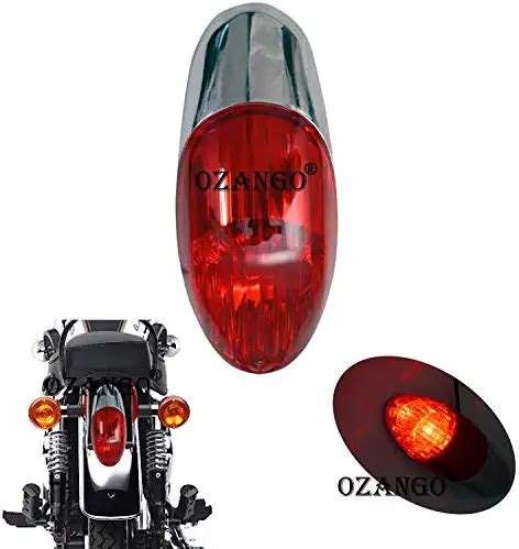 OZANGO HGX6 Bike Universal Oval Shape Tail Light Red Glass Tail/Brake ...