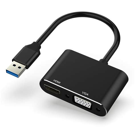 DooBuy USB to HDMI VGA Adapter, 1080P USB 3.0/2.0 to HDMI VGA Converter ...