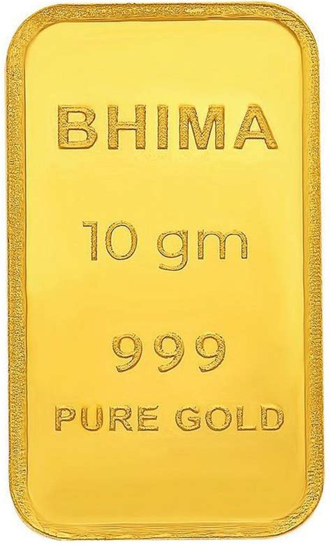 Bhima Jewellers 24K 10 g Yellow Gold Bar 24 (999) K 10 g Gold Bar Price ...
