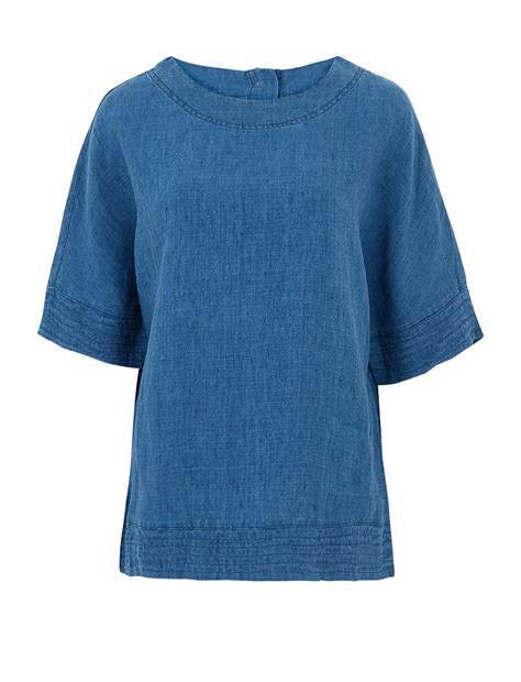 Buy Pure Linen Relaxed Short Sleeve Blouse at Marks & Spencer