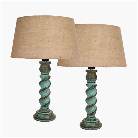 Buy HOMESAKE Wooden Set of 2 Table Lamps from Homesake at just INR 8000.0