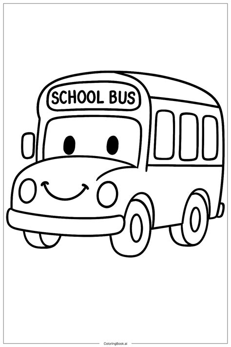 A School Bus Shape Coloring Page (Free PDF&PNG Printable)