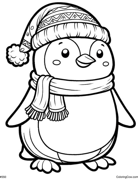 Penguin Christmas Colouring