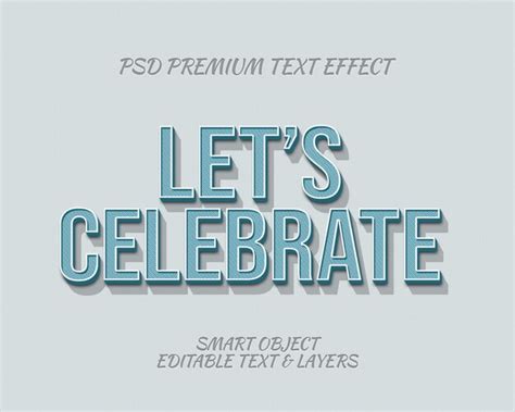 Lets celebrate text effect design | Premium PSD