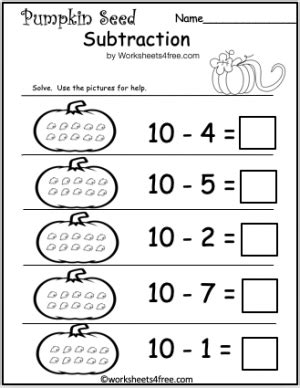 Differences within 10 Worksheet 的图像结果
