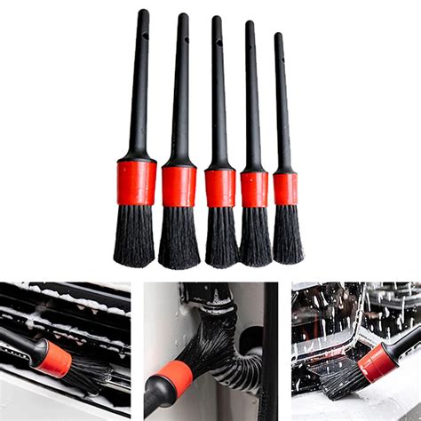 1/ 5pcs Car Brushes Car Cleaning Detailing Brush Set For Car Wheel Air Outlet Vents Car Detail ...